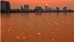 Ngắm ráng chiều Hồ Tây đẹp nao lòng